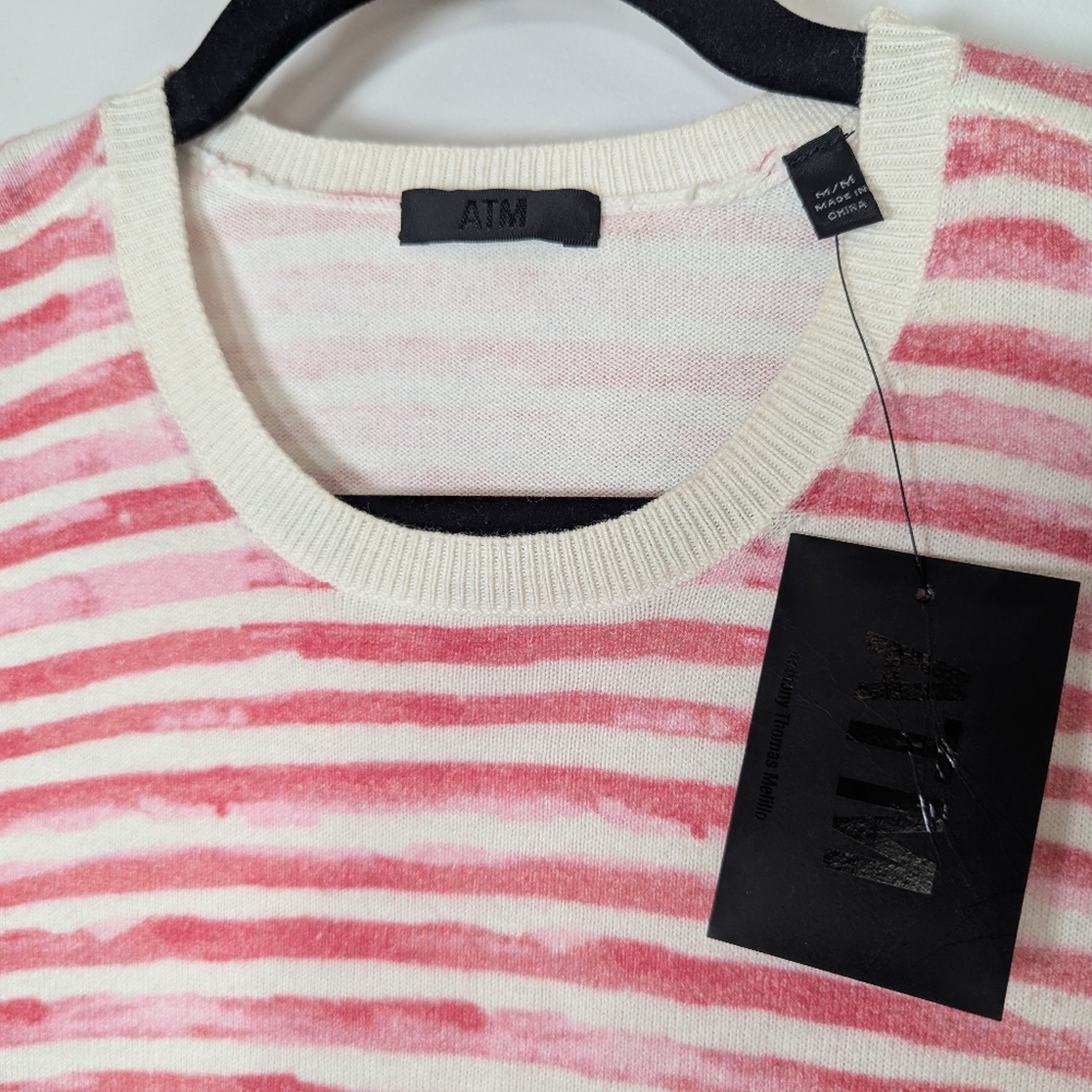 ATM - Cropped Striped Cotton and Cashmere-blend Top - Medium NWT - Picture 6 of 10
